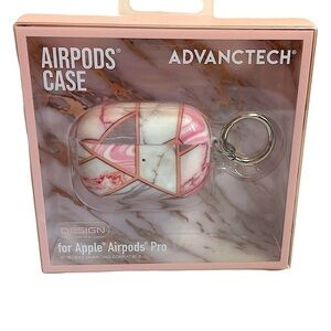 Geometric Marble Airpods Case protective MARBLE WHITE PINK & Gold AirPods Pro